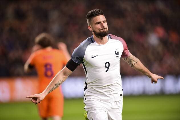 Fußball, Länderspiel, Niederlande - Frankreich Jubel Olivier Giroud (France) FOOTBALL : NED vs FRA - Friendly (Nationalteam) - 25 03 2016 JBAutissier 