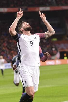 Fußball, Länderspiel, Niederlande - Frankreich Jubel Olivier Giroud (France) FOOTBALL : NED vs FRA - Friendly (Nationalteam) - 25 03 2016 JBAutissier 