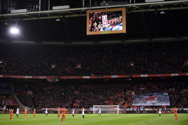 Fußball, Länderspiel, Niederlande - Frankreich, Trauer um Johan Cruyff Schweigeminute im Gedenken an Johan Cruyff FOOTBALL : Netherlands vs France - Friendly Match - 25 03 2016 JBAutissier Panoramic 