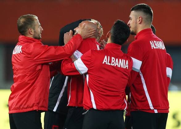 SOCCER - AUT vs ALB, test match, preview VIENNA,AUSTRIA,25.MAR.16 - SOCCER - OEFB international match Länderspiel Austria vs Albania, friendly match, preview, training team ALB. Image shows player of ALB. GEPAxpictures xChristianxOrt