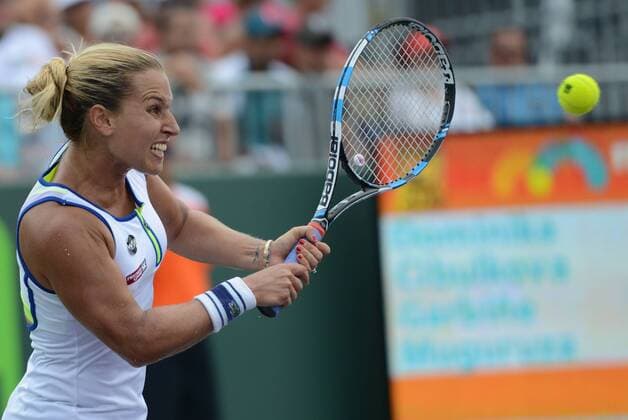 March 25, 2016 - Miami, Florida, United States - DOMINIKA CIBULKOVA in action during her match vs. G. Muguruza at the Miami Open. Tennis 2016 - Miami Open - Day 5 - ZUMAl132