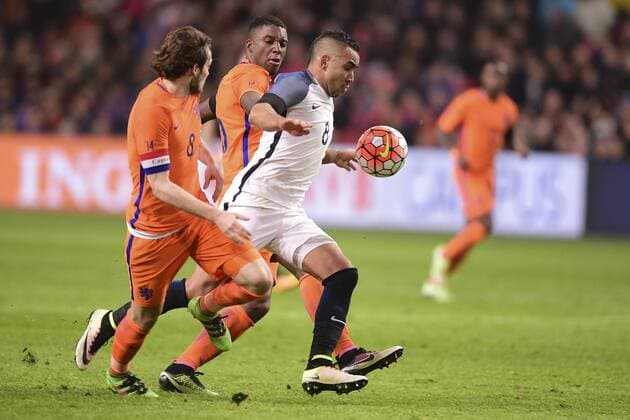 Dimitri Payet (France) vs Daley Blind (Netherlands) FOOTBALL : Netherlands vs France - Friendly Match - 25 03 2016 JBAutissier Panoramic 