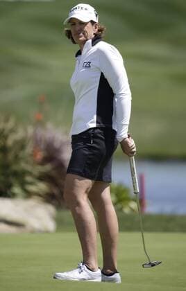 March 25, 2016: Juli Inkster reacts to a missed putt on the 18th green during the second round of the Kia Classic at Aviara Golf Club in Carlsbad, California. LPGA Golf Damen 2016: Kia Classic MAR 25 - ZUMAc04_