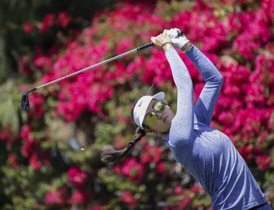 March 25, 2016: Michelle Wie on the par 3 6th tee box during the second round of the Kia Classic at Aviara Golf Club in Carlsbad, California. LPGA Golf Damen 2016: Kia Classic MAR 25 - ZUMAc04_