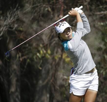 March 25, 2016: Lydia Ko watches her tee shot from the 8th tee box during the second round of the Kia Classic at Aviara Golf Club in Carlsbad, California. LPGA Golf Damen 2016: Kia Classic MAR 25 - ZUMAc04_
