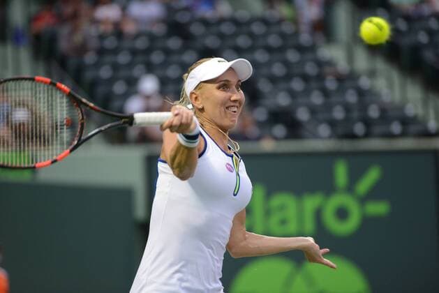 March 25, 2016 - Miami, Florida, United States - ELENA VESNINA in action in her match vs. V. Williams at the Miami Open. Tennis 2016 - Miami Open - Day 5 - ZUMAl132