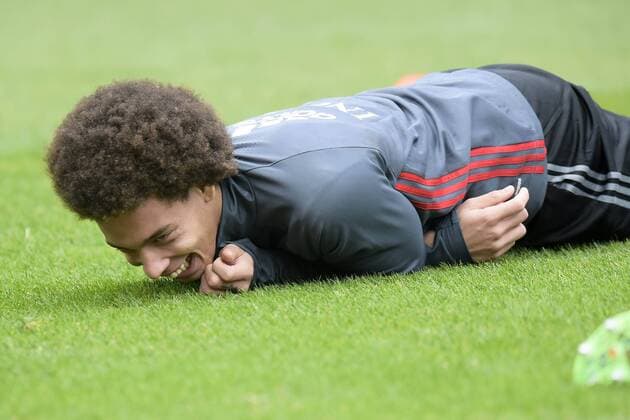 Fußball, Training Nationalteam Belgien Witsel Axel midfielder of Belgium laughing FOOTBALL : Belgique - Entrainement et conference de presse - Bruxelles - 26 03 2016 Photonews Panoramic 