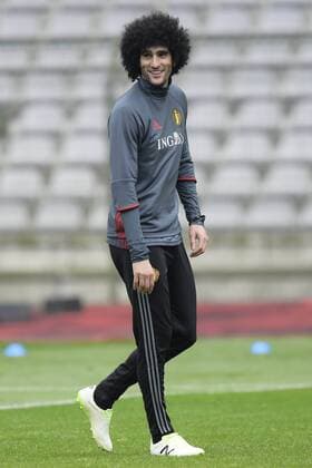 Fußball, Training Nationalteam Belgien Fellaini Marouane midfielder of Belgium laughing FOOTBALL : Belgique - Entrainement et conference de presse - Bruxelles - 26 03 2016 Photonews Panoramic 
