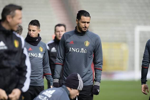 Fußball, Training Nationalteam Belgien Chadli Nacer midfielder of Belgium pictured FOOTBALL : Belgique - Entrainement et conference de presse - Bruxelles - 26 03 2016 Photonews Panoramic 