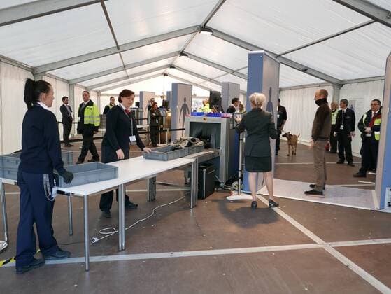 Security measures in place before the International Friendly Länderspiel (Nationalteam) match at Olympiastadion. Photo credit should read: David Klein Sportimage EDITORIAL USE ONLY. No use with unauthorised audio, video, data, fixture lists, club league logos or live services. Online in-match use limited to 120 images, no video emulation. No use in betting, games or single club league player publications.