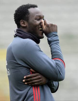 Belgium s Romelu Lukaku pictured during a training session of the Belgian national soccer team (Nationalteam) Red Devils, Saturday 26 March 2016 in Brussels. The Red Devils will play a friendly game in and against Portugal on 29 March, the match was moved due to safety concerns after the Brussels terrorists attacks. The game is a preparation for the upcoming Euro2016. NICOxVEREECKEN  x04821518x