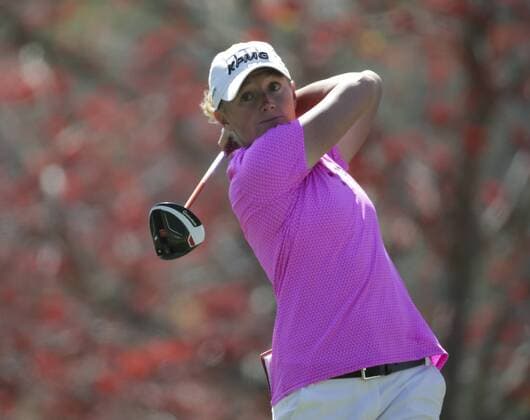 March 26, 2016: Stacy Lewis on the 4th tee box during the third round of the Kia Classic at Aviara Golf Club in Carlsbad, California. LPGA Golf Damen 2016: Kia Classic MAR 26 - ZUMAc04_