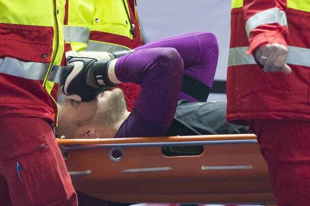 26.03.2016. Olympiastadion Berlin, Berlin, Germany. International Football Friendly Germany versus England. Dejection for England& x2019;s Jack Butland as he is stretchered off with an injury xCraigxMercerx  ActionPlus11722391