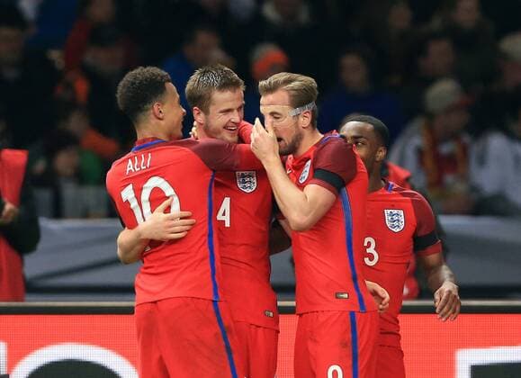 England s Eric Dier celebrates scoring his sides winning goal during the International Friendly Länderspiel match at Olympiastadion. Photo credit should read: David Klein Sportimage EDITORIAL USE ONLY. No use with unauthorised audio, video, data, fixture lists, club league logos or live services. Online in-match use limited to 120 images, no video emulation. No use in betting, games or single club league player publications.