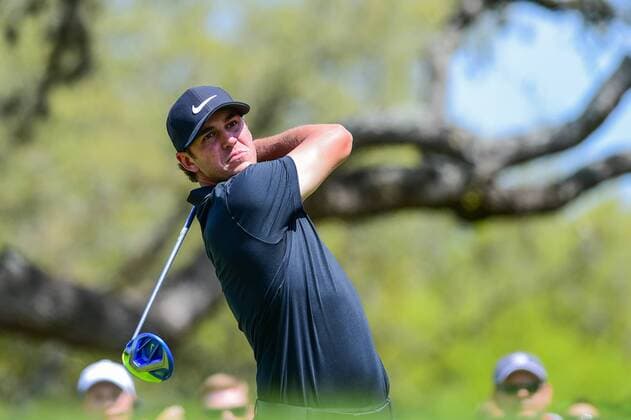 26 MAR 2016: Brooks Koepka watches his tee shot on number 8 during the World Golf Championships - Dell Match Play Round 5 at the Austin Country Club Austin, Texas. (Photo by Ken Murray Icon Sportswire) GOLF: MAR 26 PGA Golf Herren - World Golf Championships-Dell Match Play - Round 5 Icon1603265013 EDITORIAL USE ONLY
