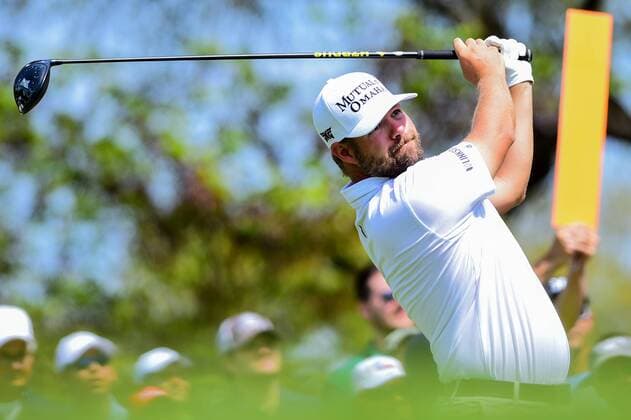 26 MAR 2016: Ryan Moore watches his tee shot on number 8 during the World Golf Championships - Dell Match Play Round 5 at the Austin Country Club Austin, Texas. (Photo by Ken Murray Icon Sportswire) GOLF: MAR 26 PGA Golf Herren - World Golf Championships-Dell Match Play - Round 5 Icon1603265018 EDITORIAL USE ONLY
