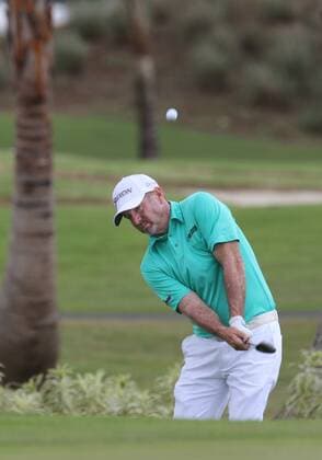 26 March 2016: Rod Pampling chips onto the green in the third round of the Puerto Rico Open, in Rio Grande, PR (Photo by Bradley Rex Icon Sportswire) GOLF: MAR 26 PGA Golf Herren - Puerto Rico Open - Third Round Icon16032427 EDITORIAL USE ONLY