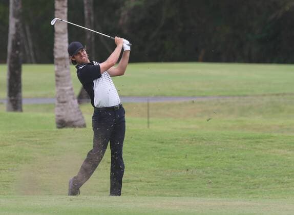 26 March 2016: Aaron Baddeley hits from the fairway in the third round of the Puerto Rico Open, in Rio Grande, PR (Photo by Bradley Rex Icon Sportswire) GOLF: MAR 26 PGA Golf Herren - Puerto Rico Open - Third Round Icon16032436 EDITORIAL USE ONLY