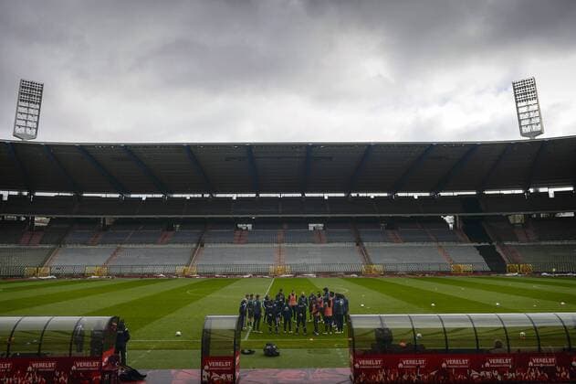 Illustration picture taken during a training session of the Belgian national soccer team Red Devils, Sunday 27 March 2016 in Brussels. The Red Devils will play a friendly game in and against Portugal on 29 March, the match was moved due to safety concerns after the Brussels terrorists attacks. The game is a preparation for the upcoming Euro2016. NICOxVEREECKEN  x04821791x