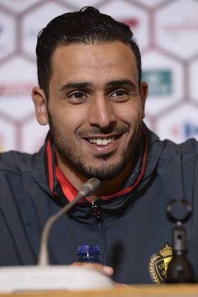 Chadli Nacer midfielder of Belgium talking to the press FOOTBALL : Belgique - Entrainement et conference de presse - Bruxelles - 27 03 2016 Photonews Panoramic 