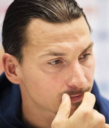 Fußball, Zlatan Ibrahimovic - PK Nationalteam Schweden 160327 Zlatan Ibrahimovic under en presskonferens efter Sveriges fotbollslandslags träning den 27 mars 2016 i Stockholm.  Copyright: JOELxMARKLUND BB160327JM044