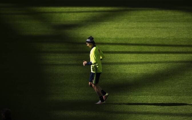 160328 Zlatan Ibrahimovic - Training Nationalteam Schweden, 28.03.2016 in Stockholm.  Copyright: JOELxMARKLUND BB160328JM035