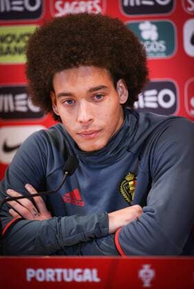 Belgium s Axel Witsel pictured during a press conference PK Pressekonferenz of the Belgian national soccer team Red Devils in Leiria, Portugal, Monday 28 March 2016. The Red Devils will play a friendly game in and against Portugal on 29 March, the match was moved due to safety concerns after the Brussels terrorists attacks. The game is a preparation for the upcoming Euro2016. VIRGINIExLEFOUR  x04822465x