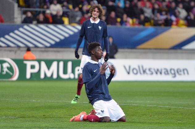Fußball, U21 EM Quali, Frankreich - Mazdenonien OUSMANE DEMBELE - DECEPTION FOOTBALL : France vs Macedonia U19 U 19 Nationalteam Länderspiel - Qualifications Euro 2017 - 28 03 2016 AnthonyBIBARD FEP Panoramic 