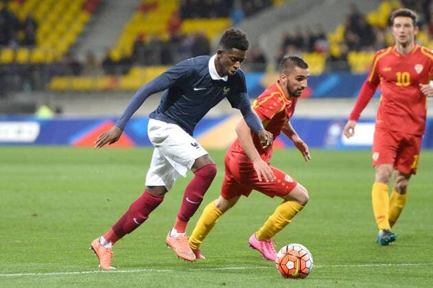 Fußball, U21 EM Quali, Frankreich - Mazdenonien OUSMANE DEMBELE FOOTBALL : France vs Macedonia U19 U 19 Nationalteam Länderspiel - Qualifications Euro 2017 - 28 03 2016 AnthonyBIBARD FEP Panoramic 