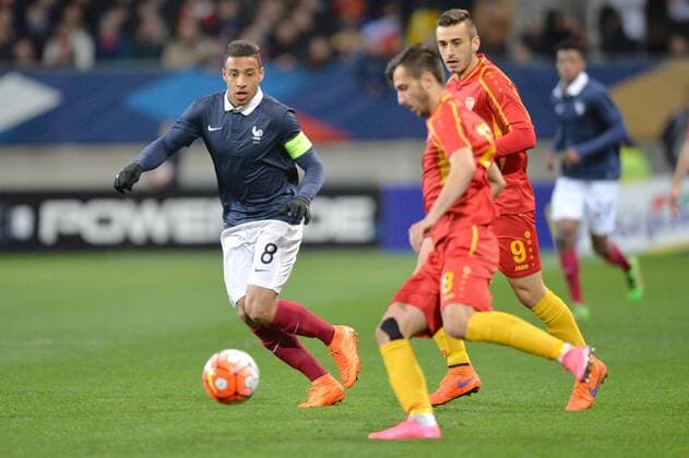 Fußball, U21 EM Quali, Frankreich - Mazdenonien CORENTIN TOLISSO - MARJAN RADESKI FOOTBALL : France vs Macedonia U19 U 19 Nationalteam Länderspiel - Qualifications Euro 2017 - 28 03 2016 AnthonyBIBARD FEP Panoramic 