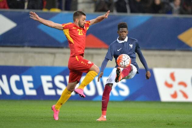 Fußball, U21 EM Quali, Frankreich - Mazdenonien OUSMANE DEMBELE - TIHOMIR KOSTADINOV FOOTBALL : France vs Macedonia U19 U 19 Nationalteam Länderspiel - Qualifications Euro 2017 - 28 03 2016 AnthonyBIBARD FEP Panoramic 