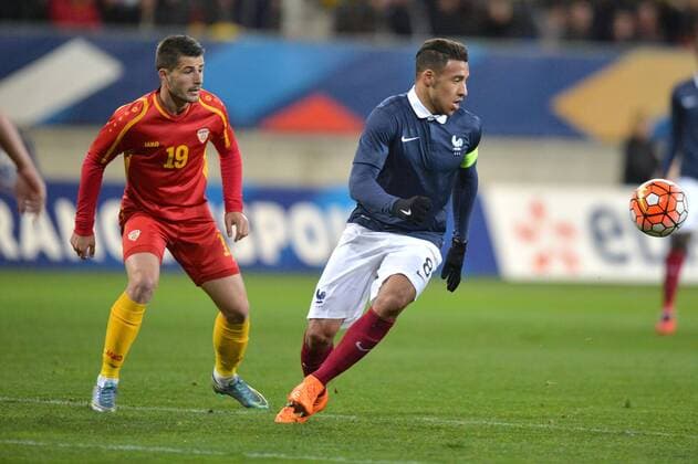 Fußball, U21 EM Quali, Frankreich - Mazdenonien CORENTIN TOLISSO - BESIR DEMIRI FOOTBALL : France vs Macedonia U19 U 19 Nationalteam Länderspiel - Qualifications Euro 2017 - 28 03 2016 AnthonyBIBARD FEP Panoramic 
