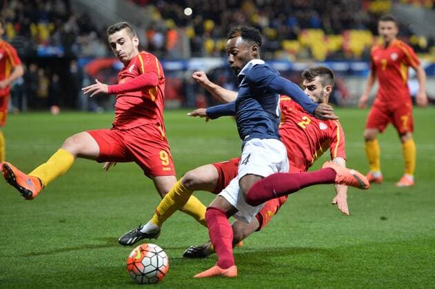 MARJAN RADESKI - GEORGES KEVIN NKOUDOU FOOTBALL : France vs Macedonia U19 U 19 Nationalteam Länderspiel - Qualifications Euro 2017 - 28 03 2016 AnthonyBIBARD FEP Panoramic 
