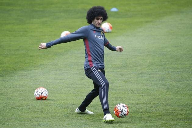 Fußball, Training Nationalteam Belgien in Leiria Marouane Fellaini of Belgium during the training session t FOOTBALL : Belgique - Entrainement et conference de presse - Leiria - 28 03 2016 Photonews Panoramic 