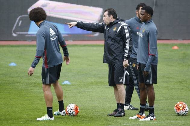 Fußball, Training Nationalteam Belgien in Leiria Marc Wilmots, headcoach of Belgium during the training session t FOOTBALL : Belgique - Entrainement et conference de presse - Leiria - 28 03 2016 Photonews Panoramic 