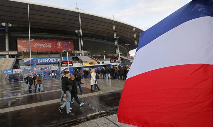 PARIS, FRANCE. MARCH 29, 2016. Fans seen outside the Stade de France ahead of a friendly football match between France and Russia. Alexander Demianchuk TASS  70176353st