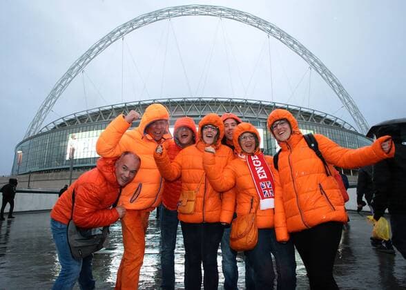 29.03.2016. Wembley Stadium, London, England. International Football Friendly England versus Netherlands. Netherlands fans arrive at Wembley Stadium xMarkxKertonx  ActionPlus11723272