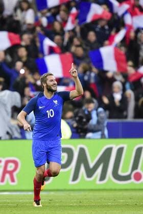 Celebration - de Andre Pierre Gignac (France) apres son but FOOTBALL : FRA vs RUS - Nationalteam - Länderspiel - 29 03 2016 JBAutissier Panoramic 