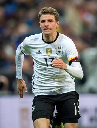 Fußball, Länderspiel, Deutschland - Italien 29. Maerz 2016: Muenchen, Allianz Arena: Fussball Testspiel: Deutschland - Italien: Thomas Mueller (Deutschland).