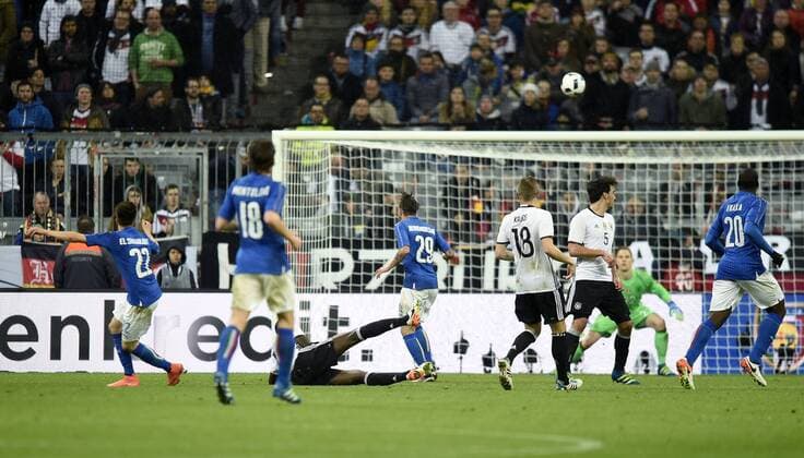 München (Germania) 29 03 2016 - Deutschland -Italien Nationalteam Länderspiel DanielexBuffa - gol Stephan El Shaarawy 