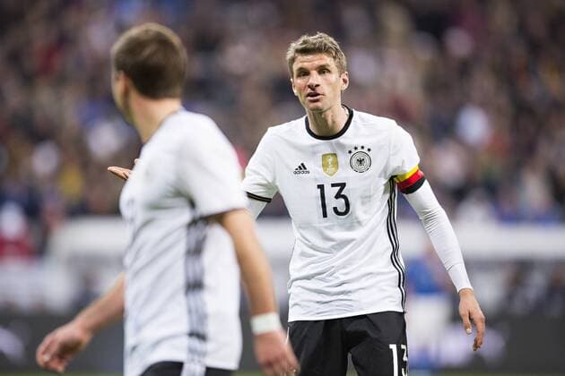 München, 29.03.2016, Allianz Arena Thomas Müller (Deutschland), Mario Götze (Deutschland) Deutschland - Italien mm