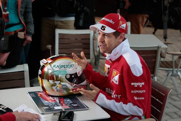FORMULA 1 - Bahrain GP SAKHIR,BAHRAIN,31.MAR.16 - MOTORSPORTS, FORMULA 1 - FIA World Championship WM Weltmeisterschaft Grand Prix of Bahrain, Bahrain International Circuit, preview. Image shows Sebastian Vettel (GER Ferrari). GEPAxpictures xFritzxMueller