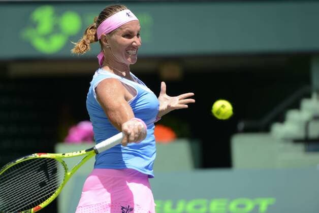 March 31, 2016 - Miami, Florida, United States - SVETLANA KUZNETSOVA in action in her semifinal match vs. T. Bacsinszky at the Miami Open Tennis 2016 - Miami Open - Day 11 - ZUMAl132