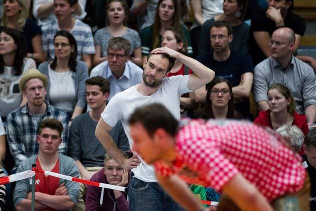 Herrsching Maximilian Hauser (Trainer Coach Herrsching) rauft sich die Haare; Volleyball Bundesliga Herren Play-Off Viertelfinale, Nikolaushalle, Herrsching Germany, 20160331; Partie TSV Herrsching vs VfB Friedrichshafen; Copyright: Wuechner Eibner-Pressefoto EP_NWR