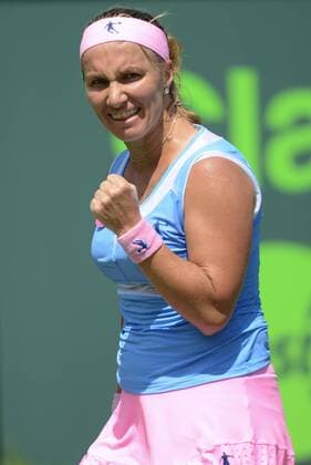 Bilder des Tages - Sport March 31, 2016 - Miami, Florida, United States - SVETLANA KUZNETSOVA reacts during her semifinal match vs. T. Bacsinszky at the Miami Open Tennis 2016 - Miami Open - Day 11 - ZUMAl132