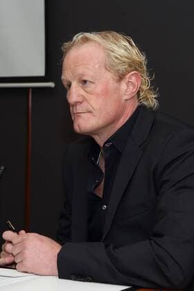Centenary Hall, Centenary Stadium, Ta Qali, Malta 01 04 2016 Former Scotland football great Colin Hendry during the Malta Football Association press conference PK Pressekonferenz in relation to the forthcoming football International Friendly Länderspiel match between Italy and Scotland to be played at the National Stadium in Malta on May 29th, 2016. Italy v Scotland International Football Friendly Match on 29 05 2016 in Malta ITA_SCO_05_2016