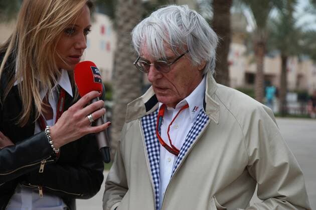 Bahrain Grand Prix, Sakhir 31 March - 03 April 2016 01.04.2016 - Free Practice 1, Mara Sangiorgio (ITA), Sky TV and Bernie Ecclestone (GBR), President and CEO of FOM 