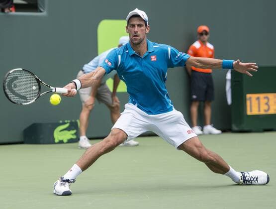 April 1 2016: Novak Djokovic (SRB) wins first set in tiebreaker at the Miami Open being played at Crandon Park Tennis Center in Miami, Key Biscayne, Florida. Ã‚Â© Tennis 2016: Miami Open APR 1 - ZUMAc04_