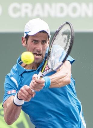 April 1 2016: Novak Djokovic (SRB) wins first set in tiebreaker at the Miami Open being played at Crandon Park Tennis Center in Miami, Key Biscayne, Florida. Ã‚Â© Tennis 2016: Miami Open APR 1 - ZUMAc04_