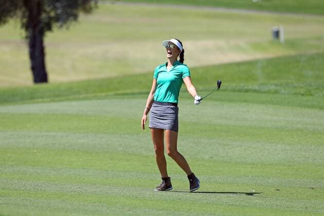 April 01, 2016: Michelle Wie celebrates after she holes out for eagle on the 12th hole during the second round of the 2016 ANA Inspiration at the Mission Hills Country Club in Rancho Mirage, California. LPGA Golf Damen 2016: ANA Inspiration Championship APR 01 - ZUMAcb8_